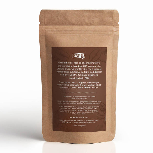 CBD Infused Coffee 100mg
Approx 10 servings per pack
Premium quality broad spectrum CBD
Less than 0.01% THC